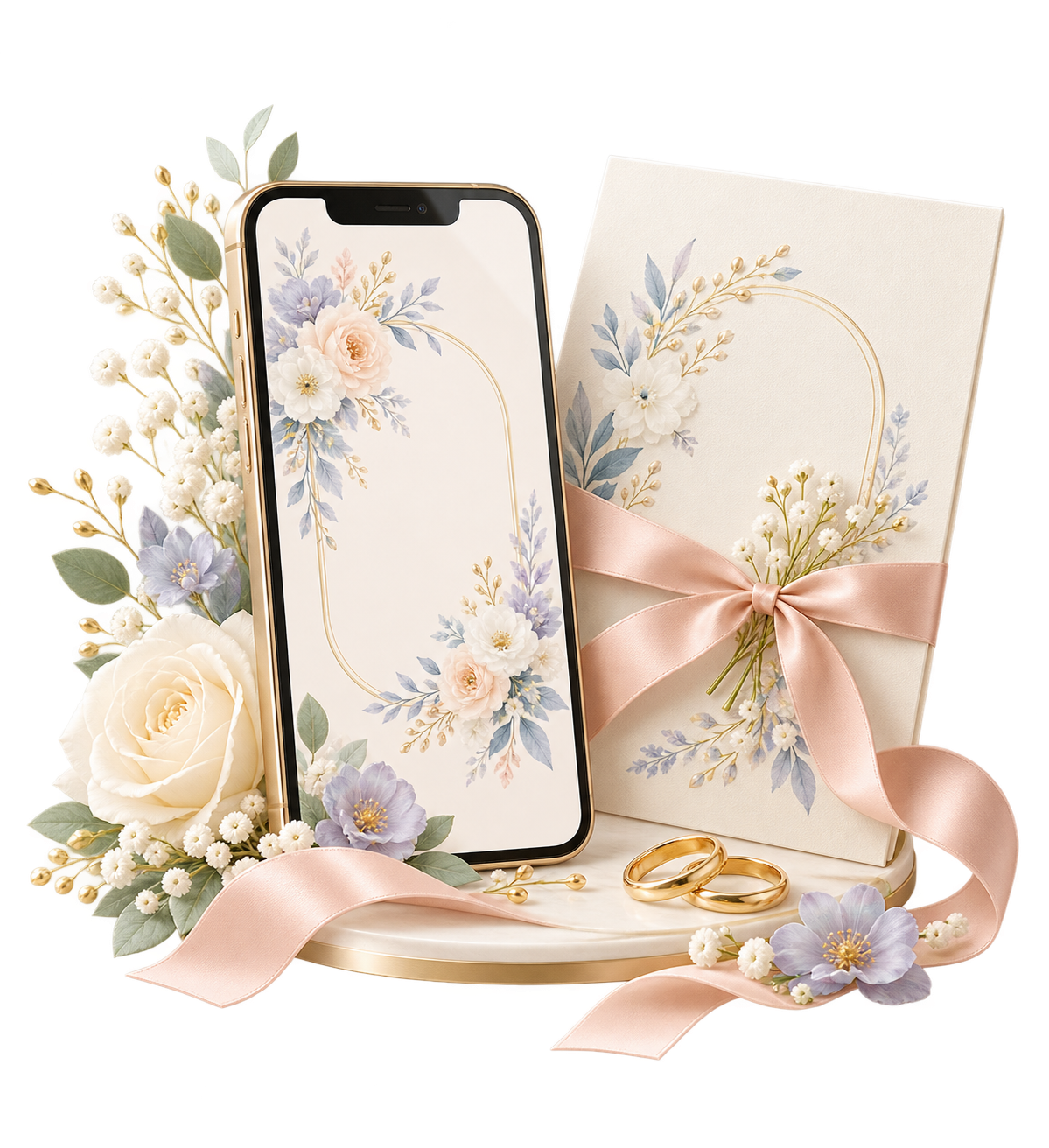 Mockup undangan digital di smartphone
